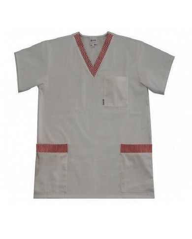 Dvoubarevná halena s krátkými rukávy.