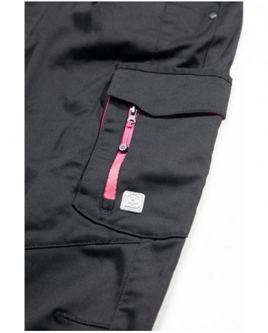 Dámské kalhoty pas FLORET černo-růžová