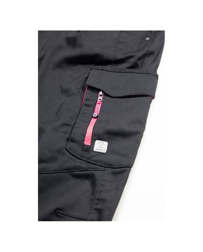 Dámské kalhoty pas FLORET černo-růžová