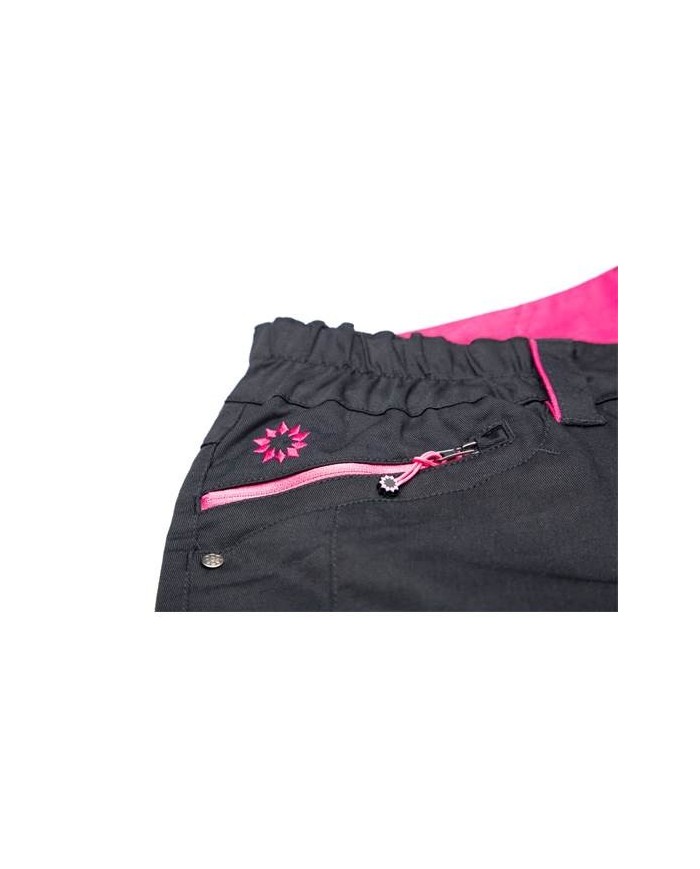 Dámské kalhoty pas FLORET černo-růžová