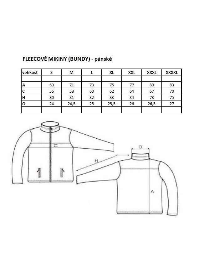 Fleecová mikina pánská se dvěma kapsami MIK-FP