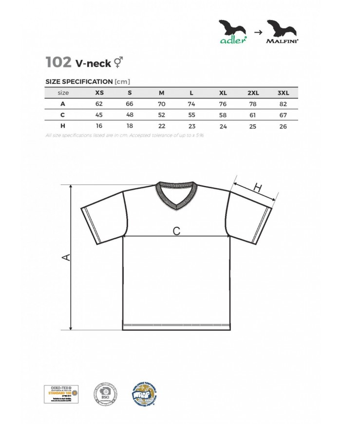 Bavlněné tričko s krátkými rukávy a průkčníkem do „V“