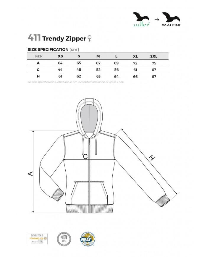 Mikina s kapucí dámská výplňková