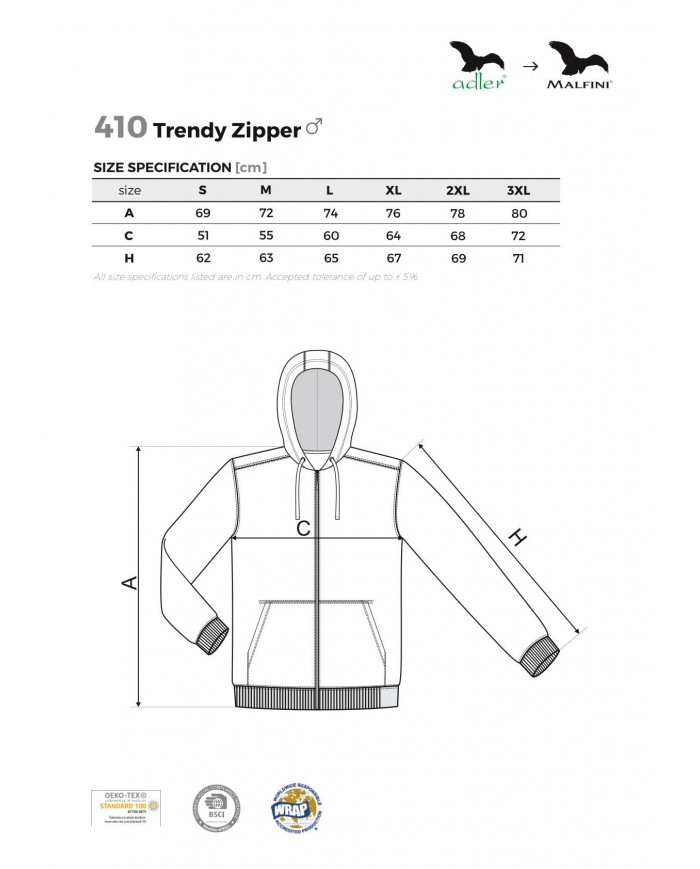 Mikina s kapucí pánská výplňková