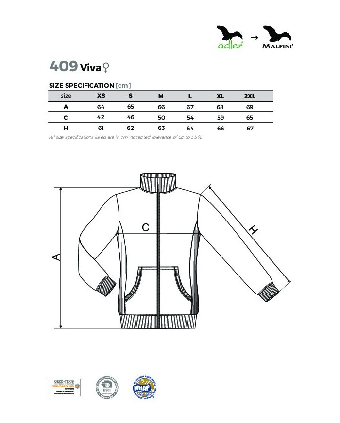 Mikina dámská výplňková